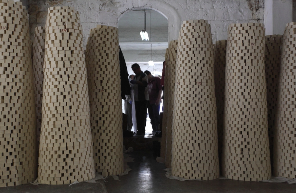 Savon Nablus qui sèche avant emballage