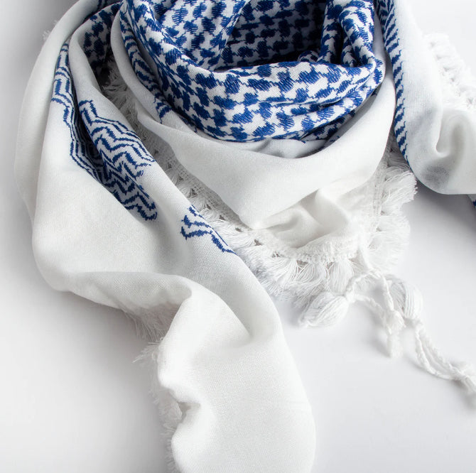 LOVARZI Bleu écharpe pour homme et femme - Keffieh Foulard Palestinien pour  Garçons et Filles : : Mode