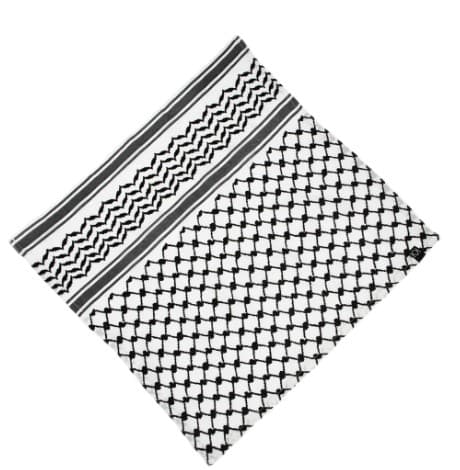 Keffieh bandana noir et blanc sur fond blanc